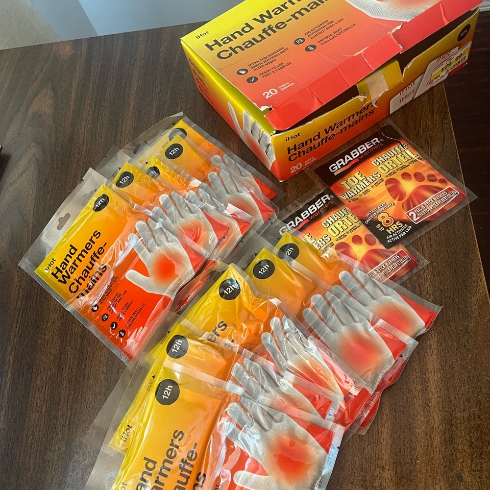 Hand and feet Warmers - 10 pairs for hands + 2 pairs for feet